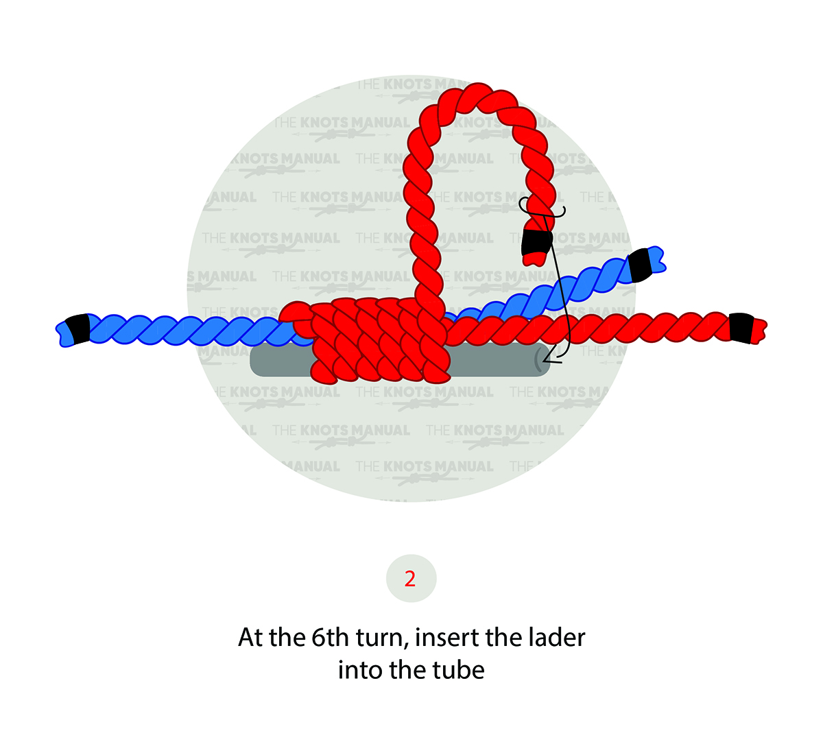 How to tie a nail knot step 2