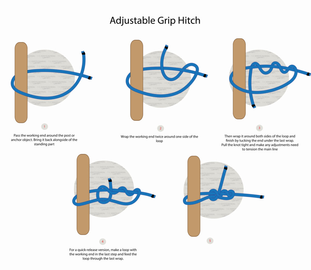 How to Tie an Adjustable Grip Hitch Illustrated Guide