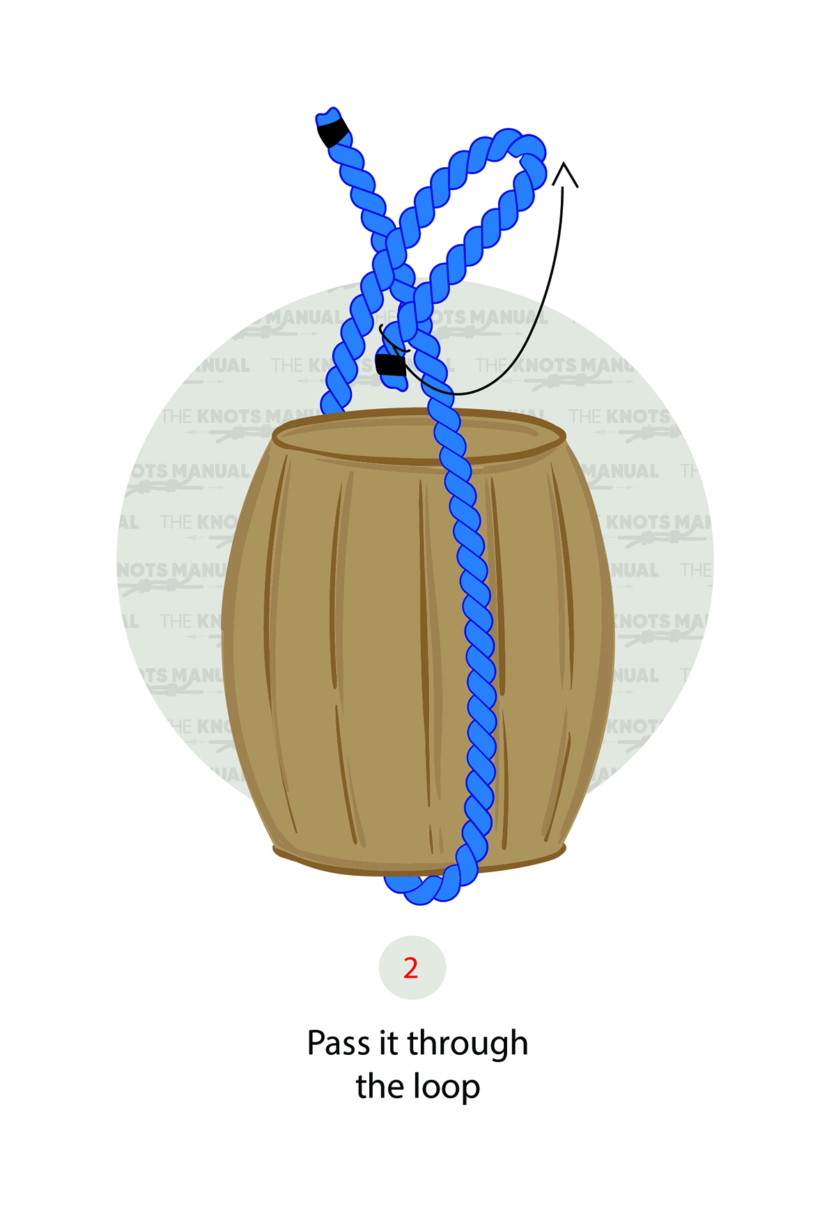 Barrel hitch knot step 2