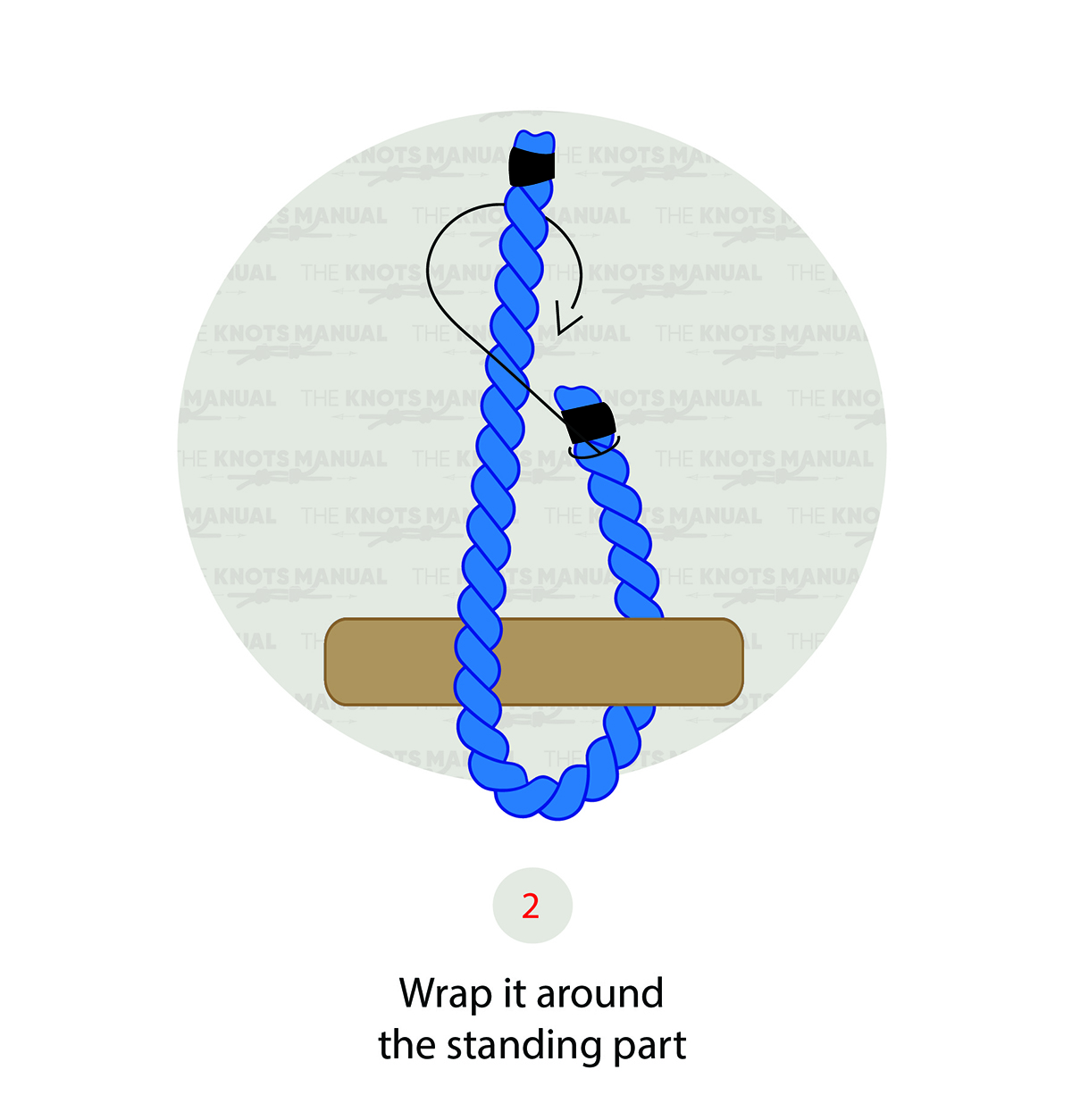 Buntline Hitch Knot - Step 2