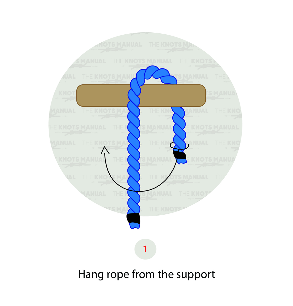 Clove hitch knot step 1