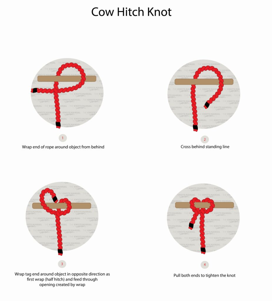 How to Tie the Cow Hitch (Lark's Head) Knot HowTo Guide