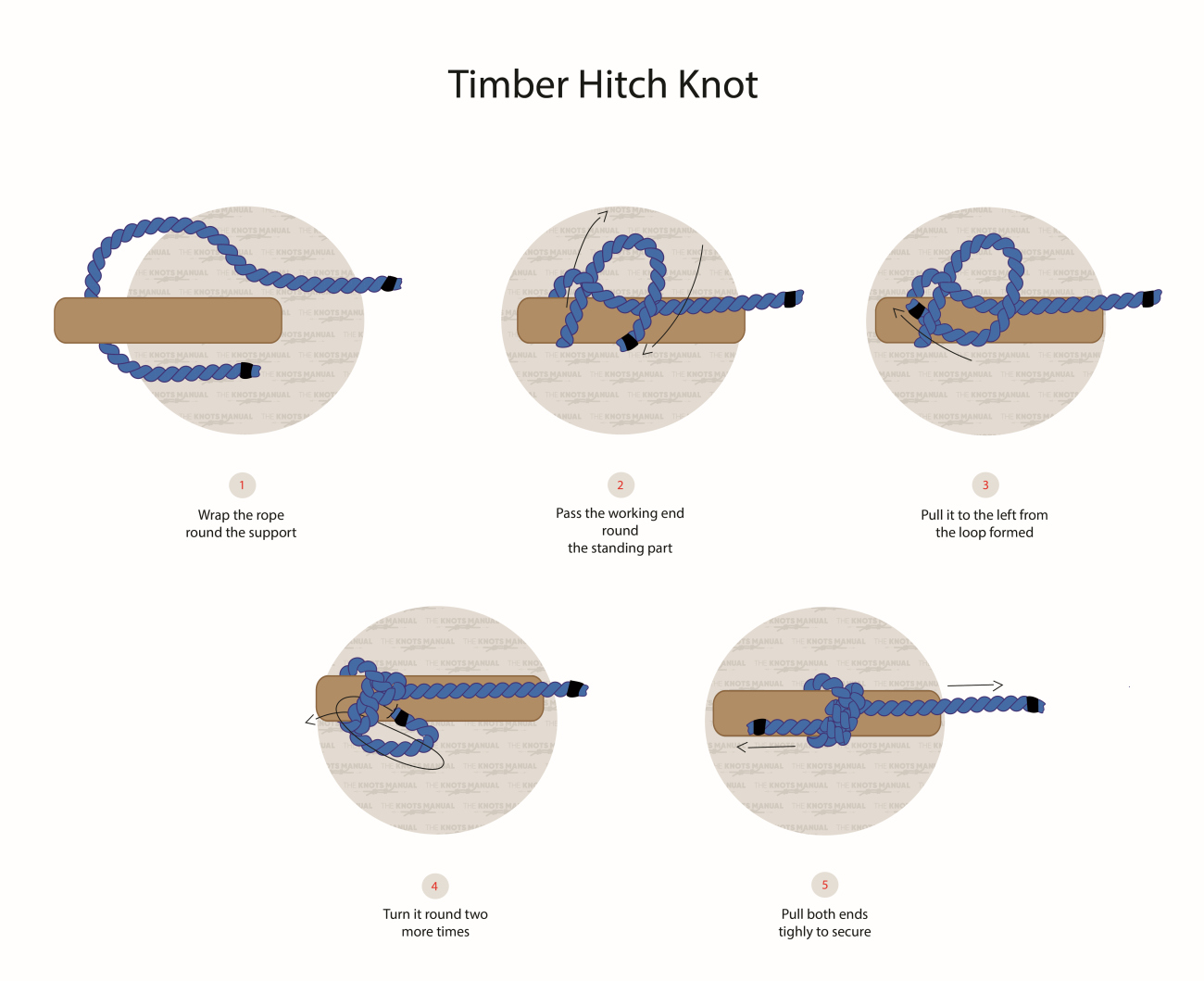 Timber Hitch Knot Step by step