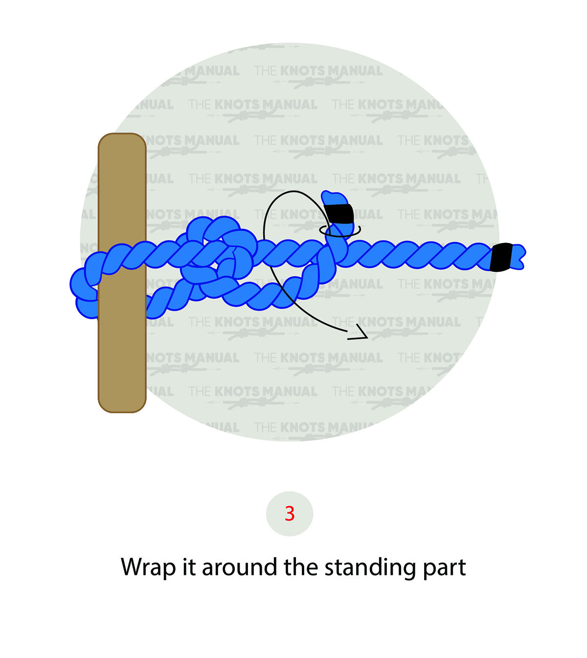 Two half hitches knot - Step 1