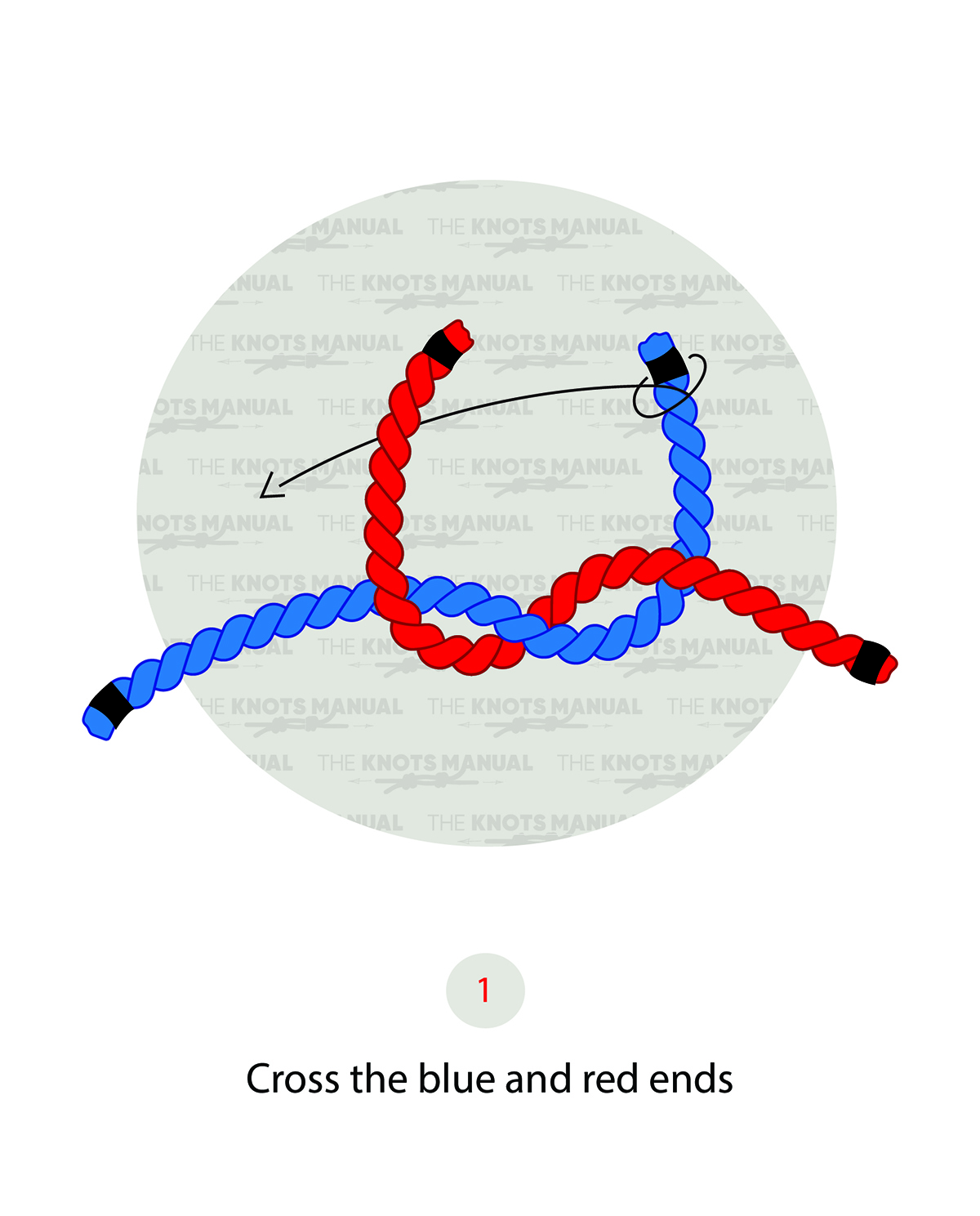 Square Knot Step 1