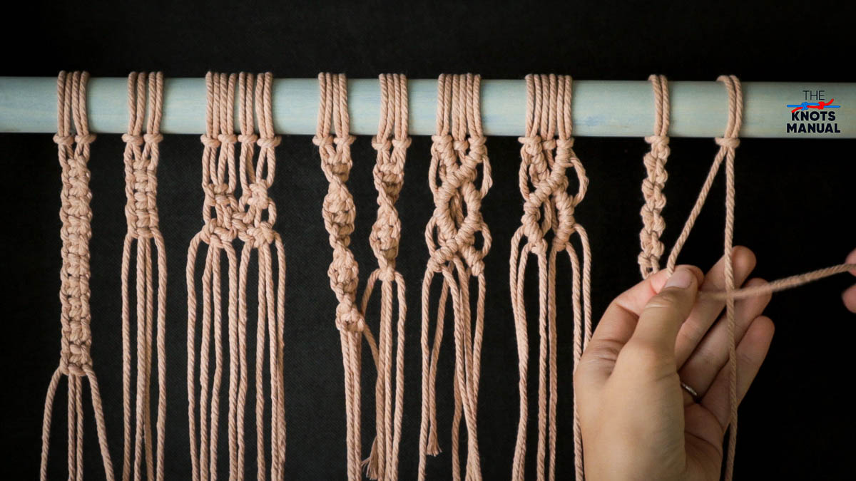 Alternating Macrame Half Hitch Knot Step 1