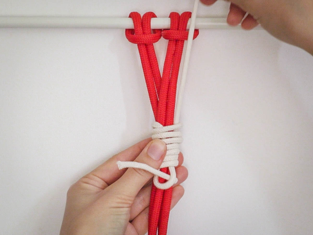 Macrame Gathering (Wrapping) Knot Step 5
