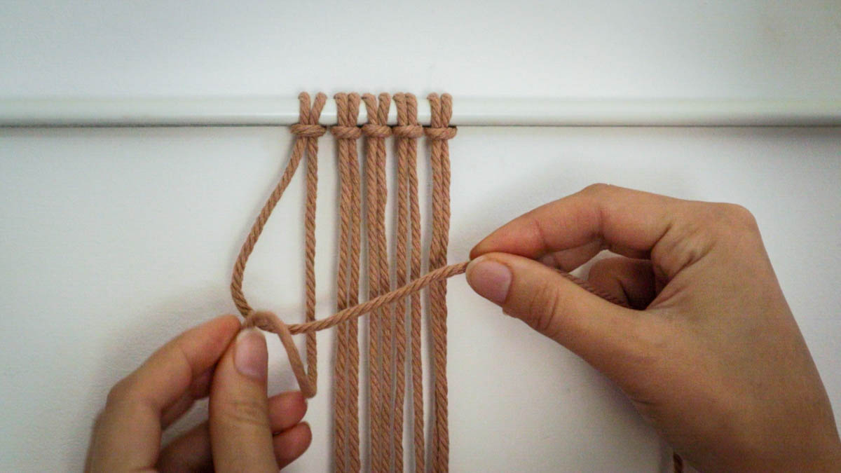 Half Hitch Knot (Macrame) Step 1