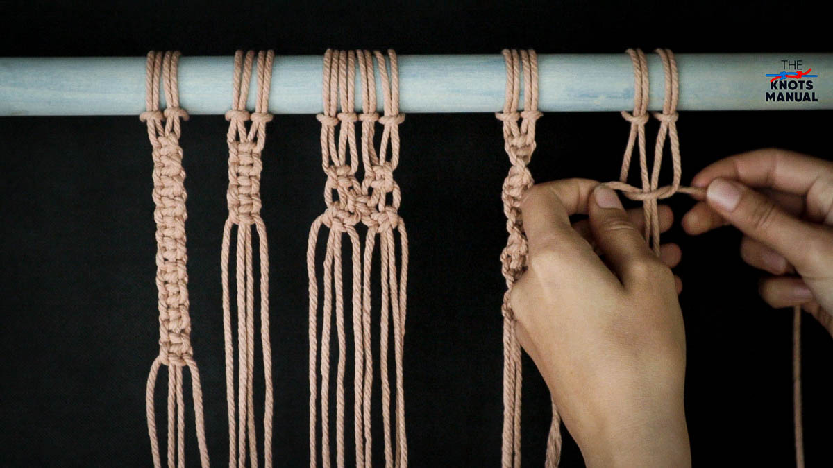 Spiral Macrame Stitch Knot Step 3