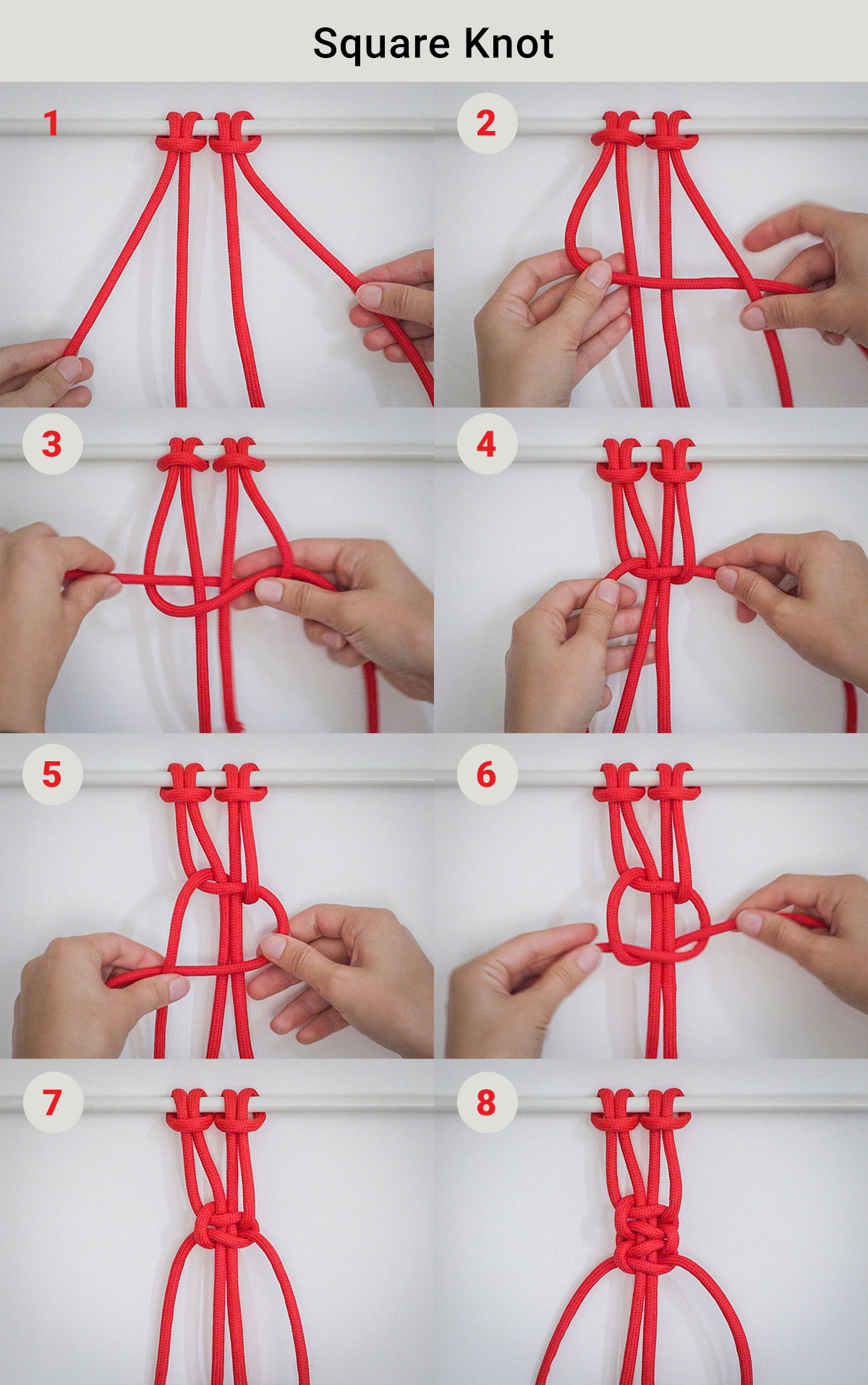 Macrame Square Knot Steps