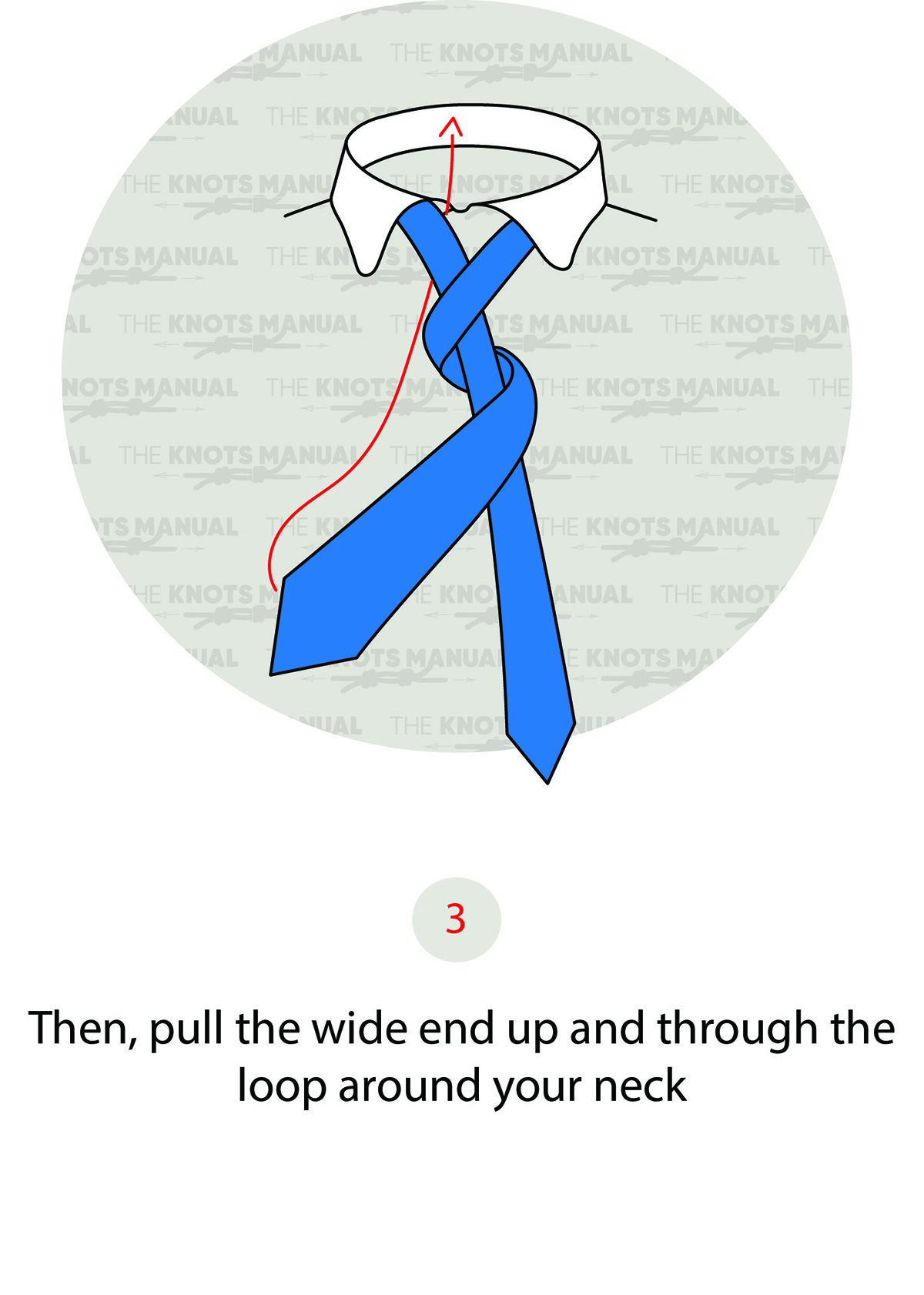 Four in hand tie knot step 3
