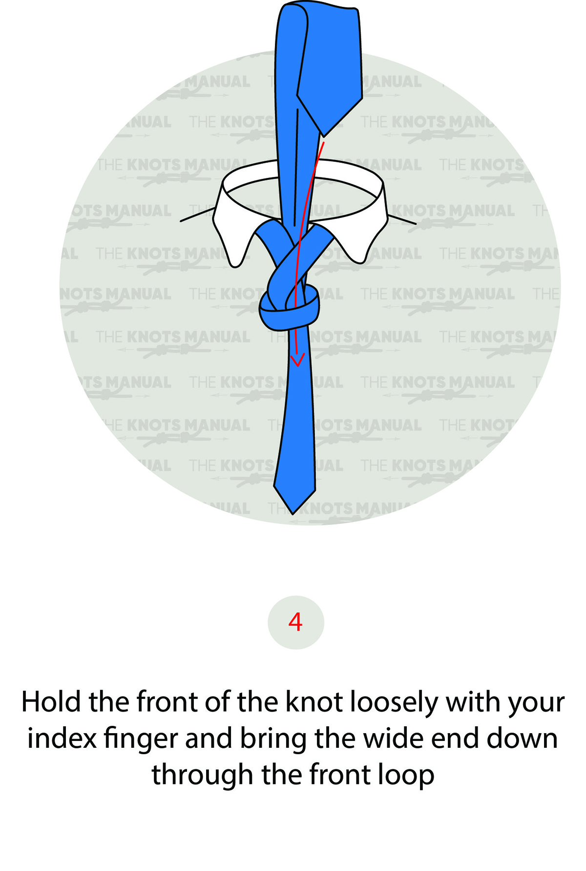 Four in hand tie knot step 4